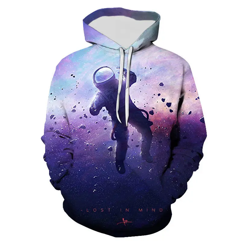 thumbnail image 1 of Sudadera con capucha con estampado de astronauta, universo, espacio, galaxia, para hombres y niños, sudaderas de manga larga, chaqueta genial de gran tamaño para hombre, 1 of 5