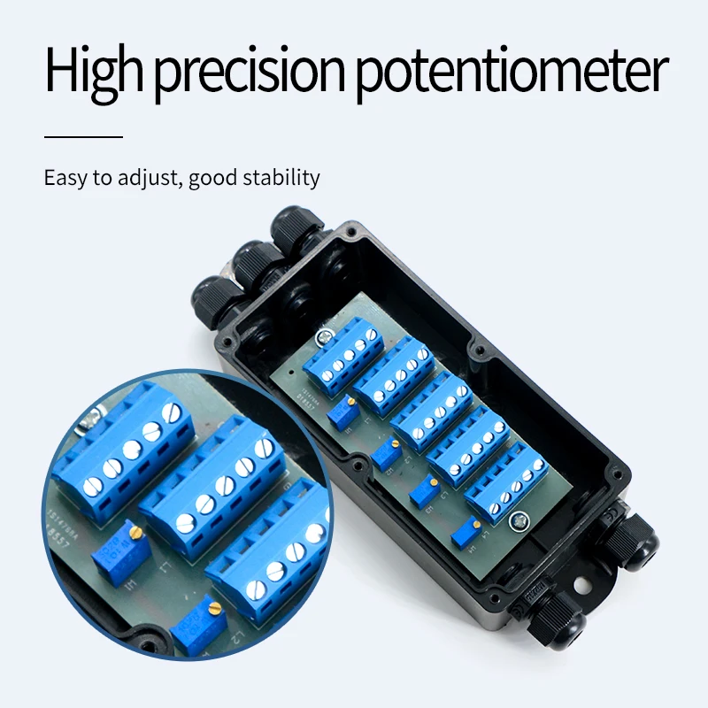 4 in 1 Load Cell PVC Shell Junction Box Amplifier with Multiple Protections Connection 1-4 Sensors Belt Weighing Tower