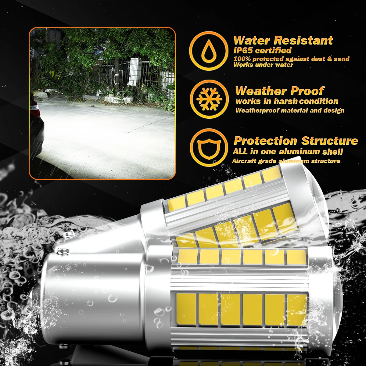 2x1156 BA15S 1141 1073 1095 1003 7506 �ڵ��� RV ķ��ī �극��ũ �� ���� ���� DC 12V ��� ������ �⺻ 33 SMD LED ��ü