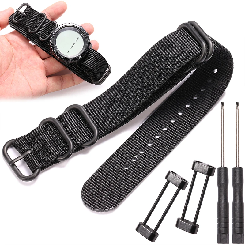 24mm Nylon Waterproof Smartwatch Band - Outdoor Sports Bracelet Accessory