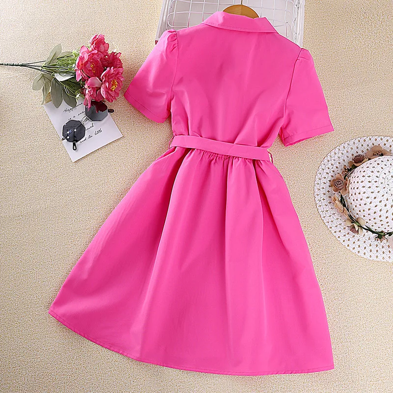 Girl's Casual Pink Dress 2
