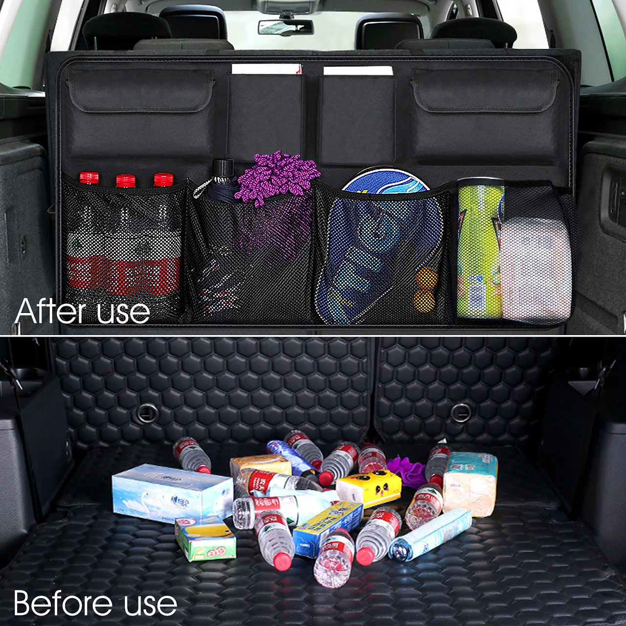 Car Trunk Organizer Storage Bag Auto Boot Organizer Tidying Travel