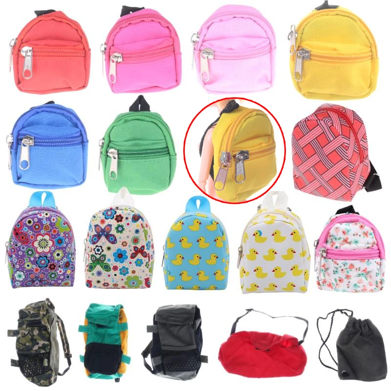 Cute Mini Backpack Miniature Doll Bag Toys For 1/6 BJD Doll Schoolbag