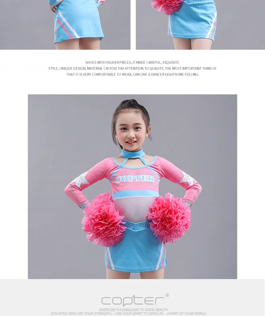 Kids Girls Shiny Drill uniforme Da Cheerleader Costume Da ballo manica  lunga con scollo tondo e spalle scoperte uniforme Cosplay Cheerleader Da -  AliExpress
