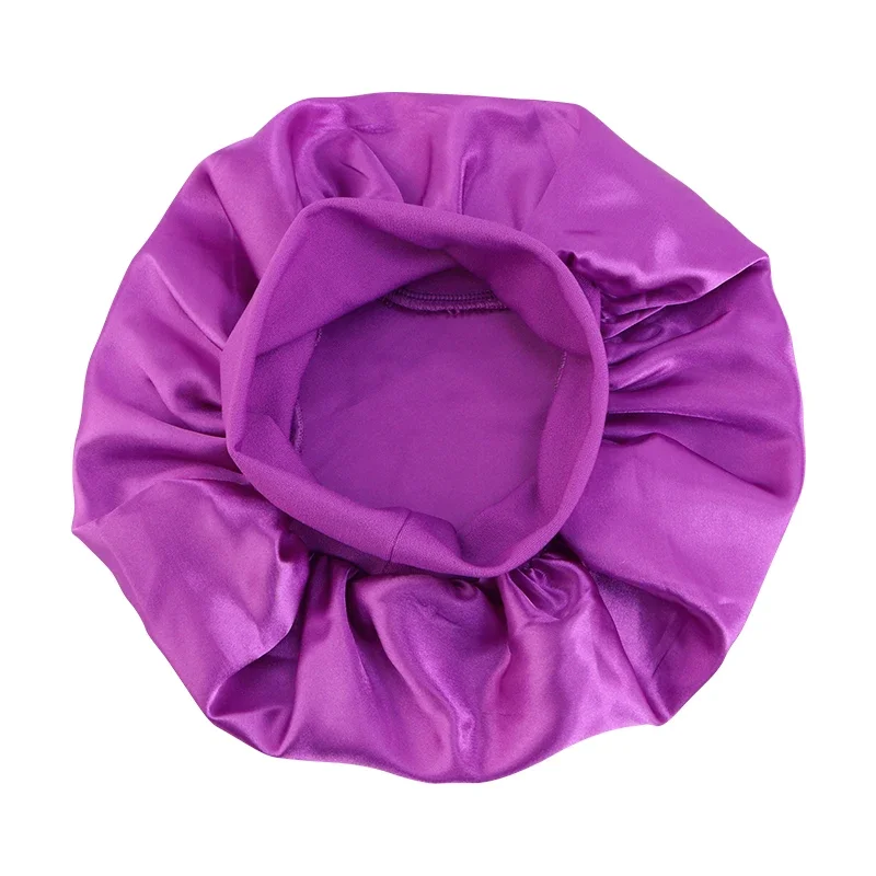Satin Night Sleep Cap for Kids Girls Boys Wide Band Elastic Turban Head wear Bonnet Hair Care Beanie Nightcap Scarf Shower Caps 5