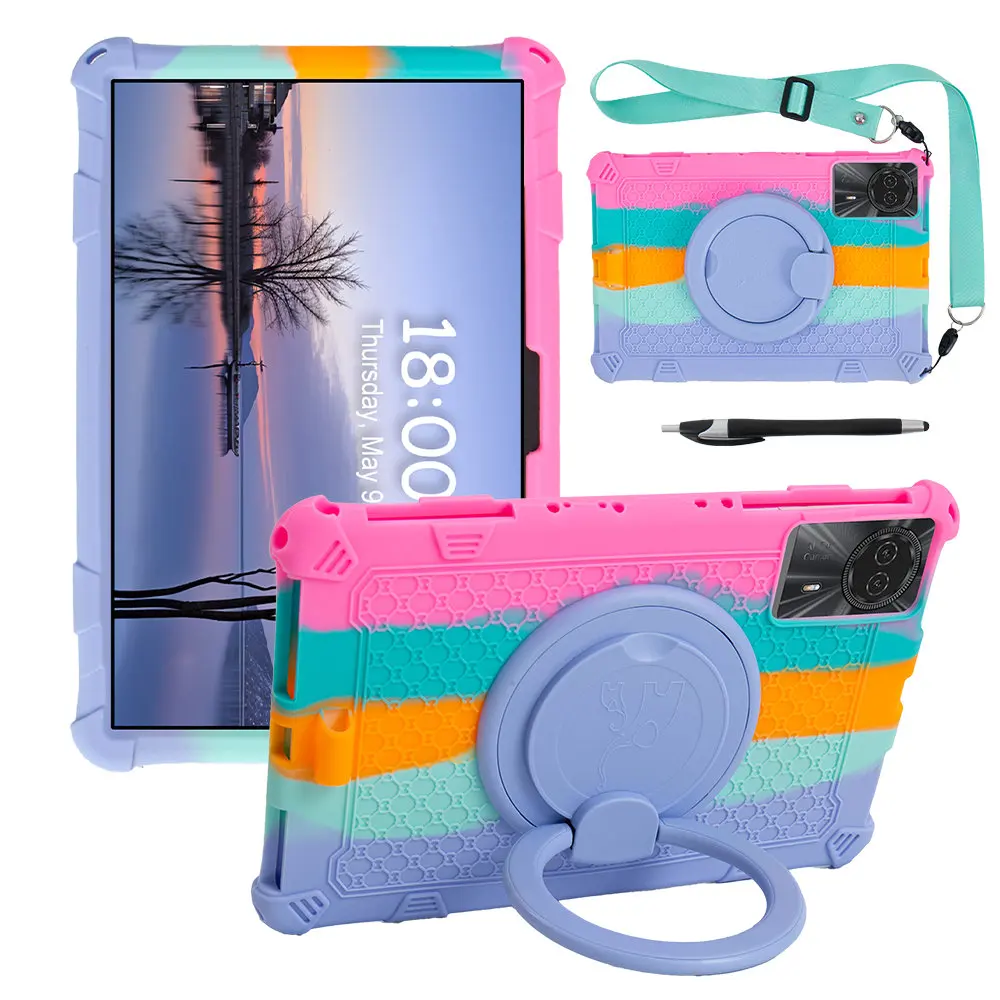 Soft Bubble Rotating Stand Shockproof Kids Tablet Case,