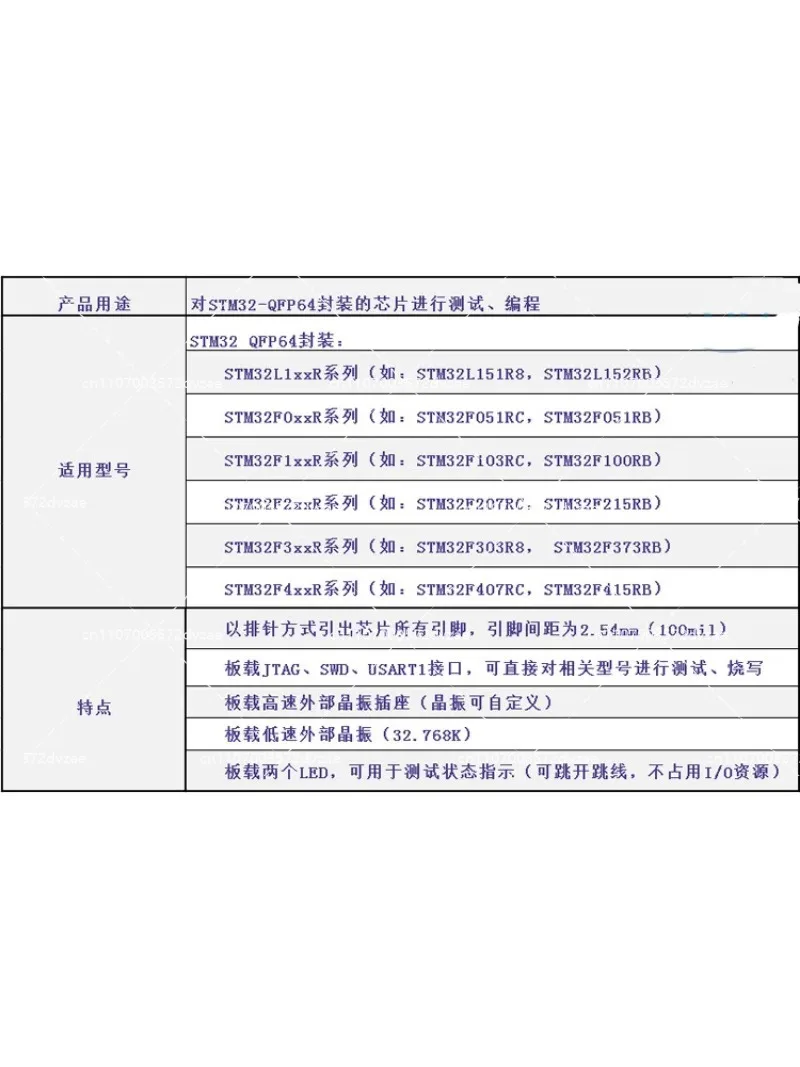 STM32 테스트 버너 lqfp64 패키지 프로그래머 JTAG SWD 시리얼 포트 3가지 다운로드 모드
