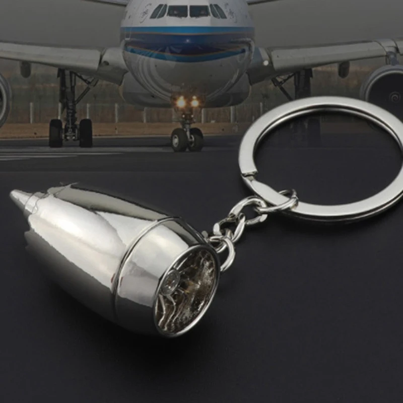 1pcs Keychain Metal Plane Engine Keychains Mini Jet Engine Keyrings Gifts