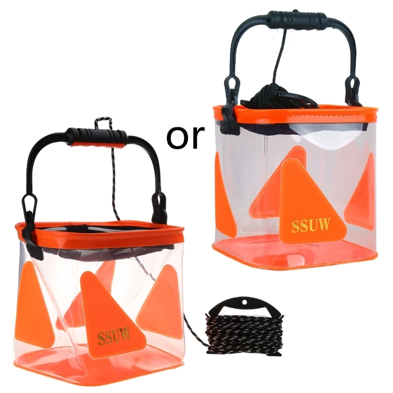 

Collapsible Fishing Bucket Water Container Portable Folding Fishing Bag