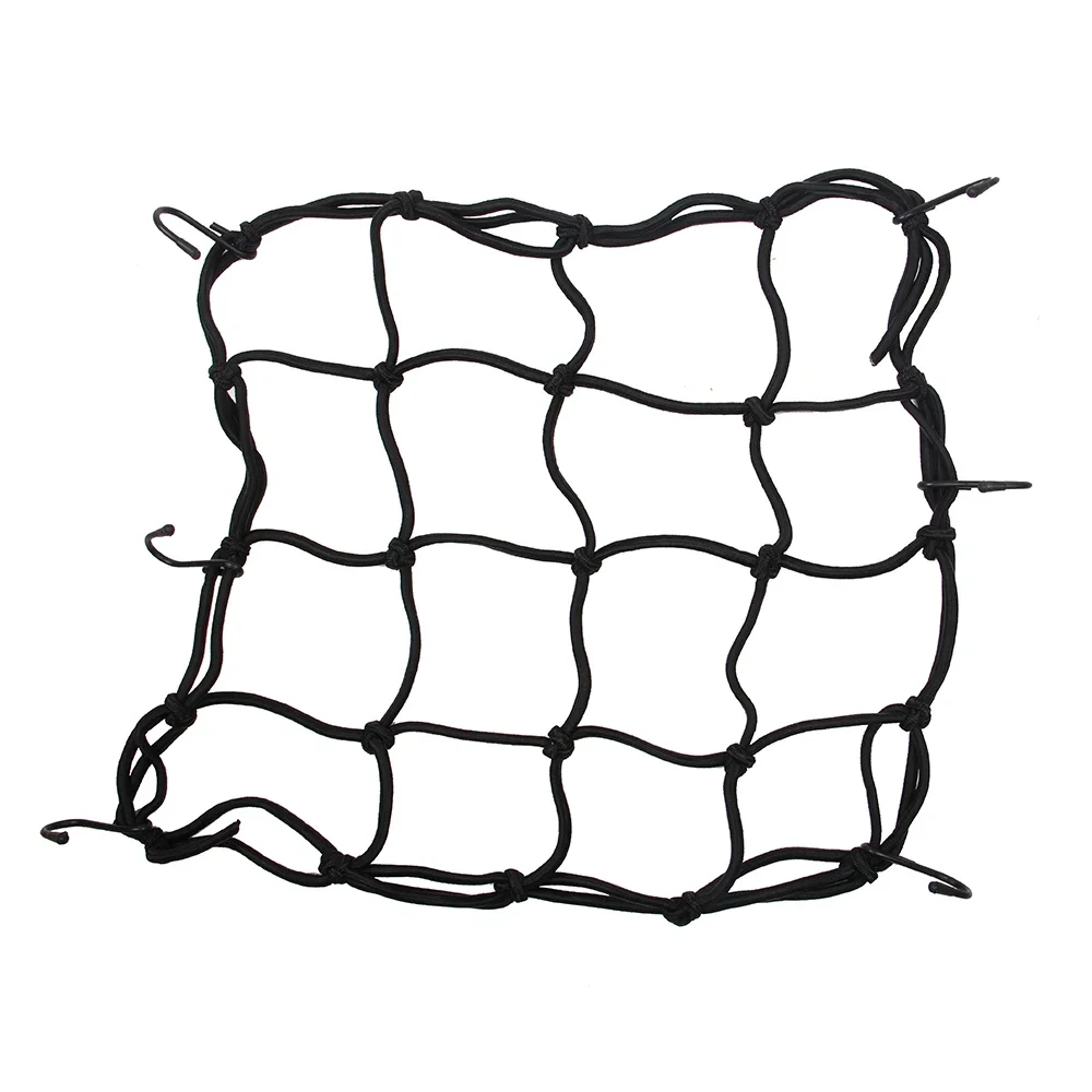Motorcycle net pocket 6 hooks Fuel Tank Mesh Net Motorbiker Cargo Helmet Hold Down luggage 30*30cm