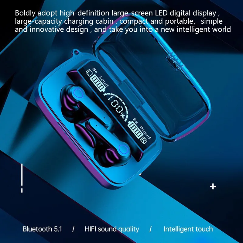 Description Picture 3 of itemM19 Bluetooth Wireless Headset 5.3 Bluetooth Earphones IPX5 Waterproof Headsets with Mic HiFi Stereo Music Earbuds for All Phone
