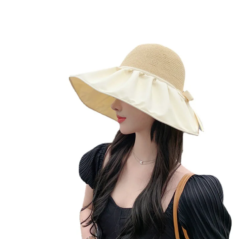 Free Shipping 2023 New Fisherman's Hat Female Sun Hat Sunscreen Cap Big Eaves Sun Hat Show Face Small Summer Hat Hiking Cap