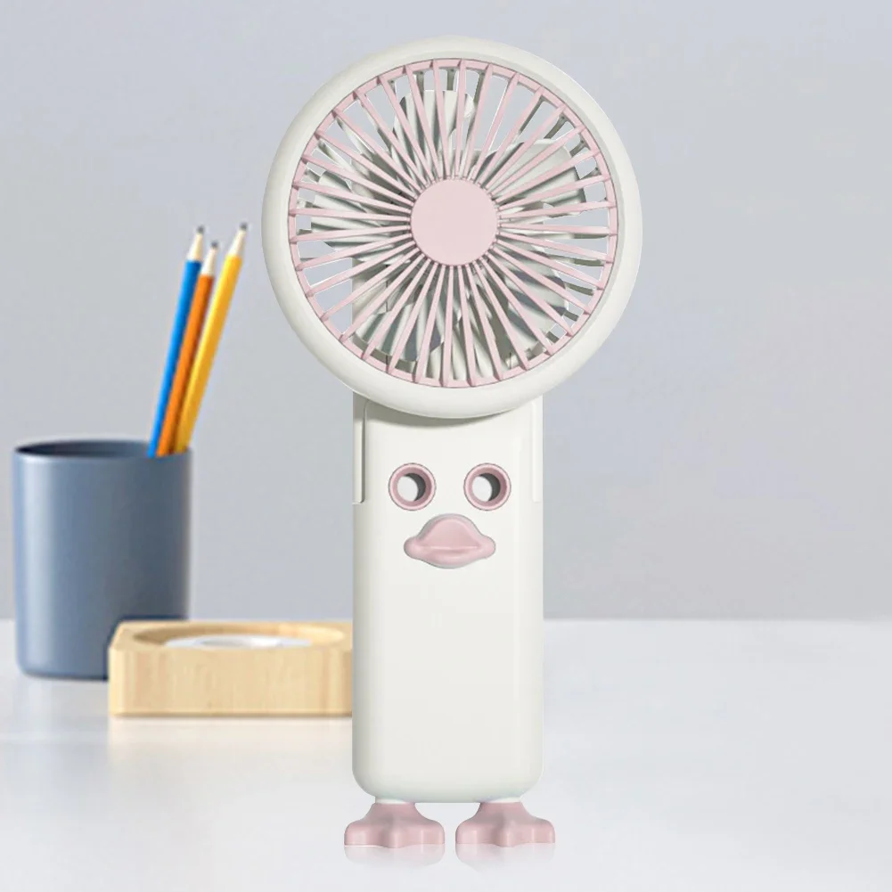 USB 충전 소형 개인 선풍기, 귀여운 오리, 휴대용 미스트 선풍기, 접이식 데스크탑 선풍기, 저소음 4 속도, 소녀 여성 및 어린이용