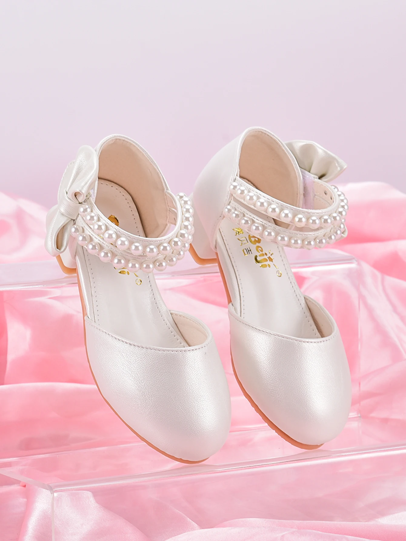أحذية الأميرة للأطفال للبنات، أحذية بيضاء للربيع/ا...