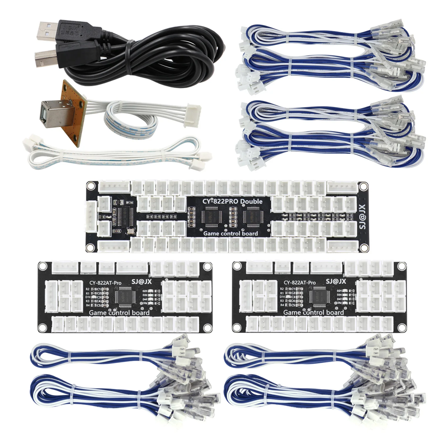 SJ@JX Arcade 2 Player Game Controller Stick DIY Kit LED