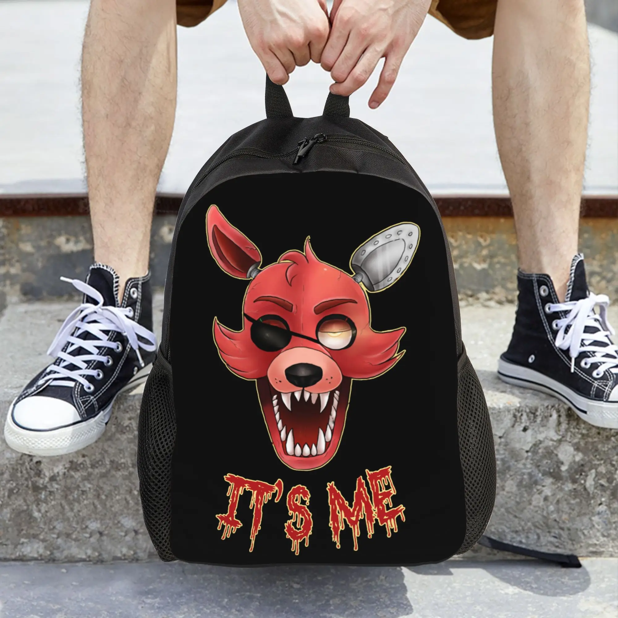 Foxy FNAF It's Me Cool Backpack - Stylish Canvas Daypack for School, Travel & Adventure