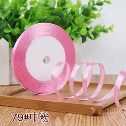 Luxurious Silk Satin Ribbon - 25 Yards of 1/4'' Single Face for Elegant Decor & Crafting (In pink)