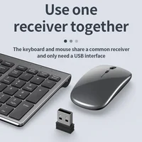 Jomaa Slim Rechargeable Bluetooth Keyboard and Mouse Set for Laptop Computer 2.4G USB Wireless Keyboard and Mouse Combo - Image 5