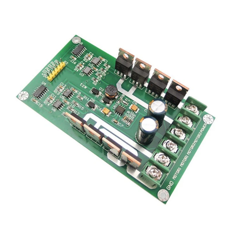 듀얼 DC 모터 드라이버 보드, H 브리지 PWM DC 모터 드라이브 모듈, MOSFET IRF3205, 12V, 24V, 10A, 피크 30A, 브레이크 기능 포함