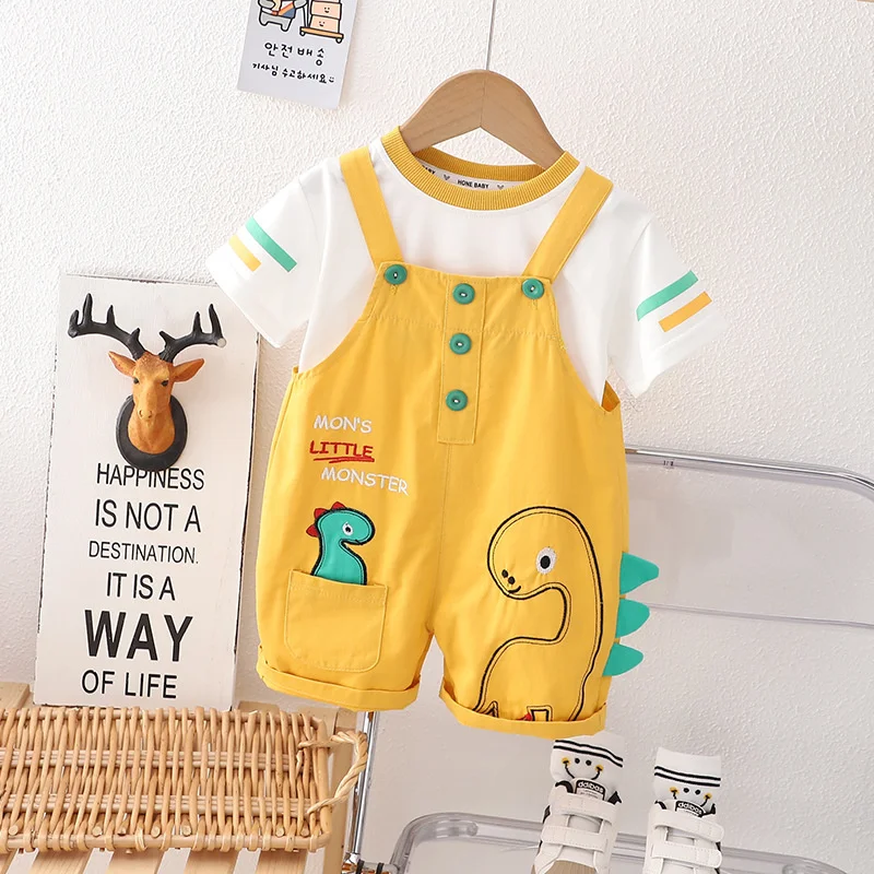 Nieuwe Zomer Baby Jongens Kleding Kinderen Mode T-Shirt Overalls 2 Stks/sets Peuter Outfits Baby Casual Kostuum Kids Trainingspakken