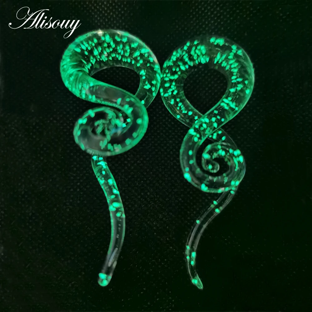 Piercing Jewelry 2pcs Pyrex Glass Ear Plugs Tunnel Ear Spiral Taper Cartilage Earring Gauges Expander Stretcher Flesh