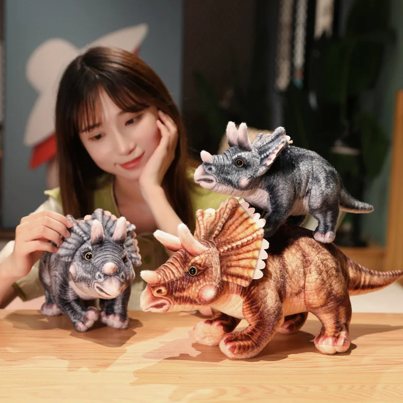 32-46CM New Plush Soft Triceratops Plush Toy Simulation Dinosaur