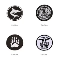 Shop Now: 46 Styles of Black and White Iron-On Patches for Clothes - Letter Appliques, Skulls, Stripes, Embroidery Stickers, Round Badges - Image 4