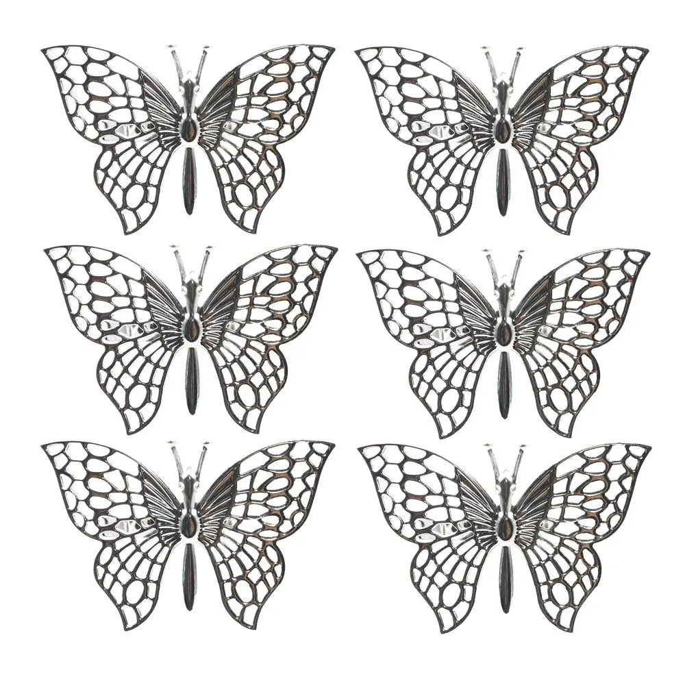 

1/6pcs Gold/Rose Gold/Silver Napkin Ring Iron Butterfly/Hollow Decorative Napkin Clasp Hollow Butterfly Napkin Ring Groggery