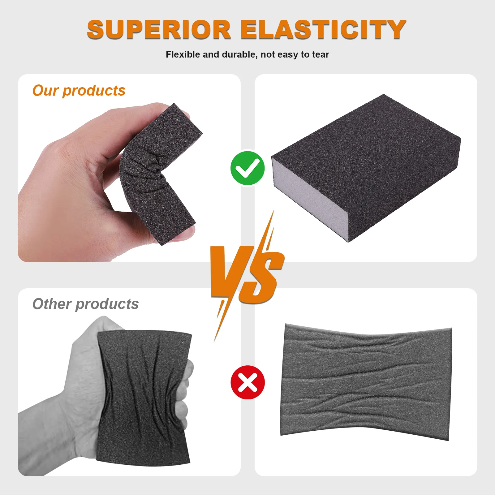 18Pcs Household Cleaning Brush Reusable Descaling Scouring Sponge Multi-Purpose Sandpaper Square Sponge Remove Pot Bottom Stains
