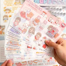 

10 Pcs Fashion Paper Sticker Pack Creative Cute Girl Hand Account Stickers Mobile Phone Shell Cartoon Children Stickers
