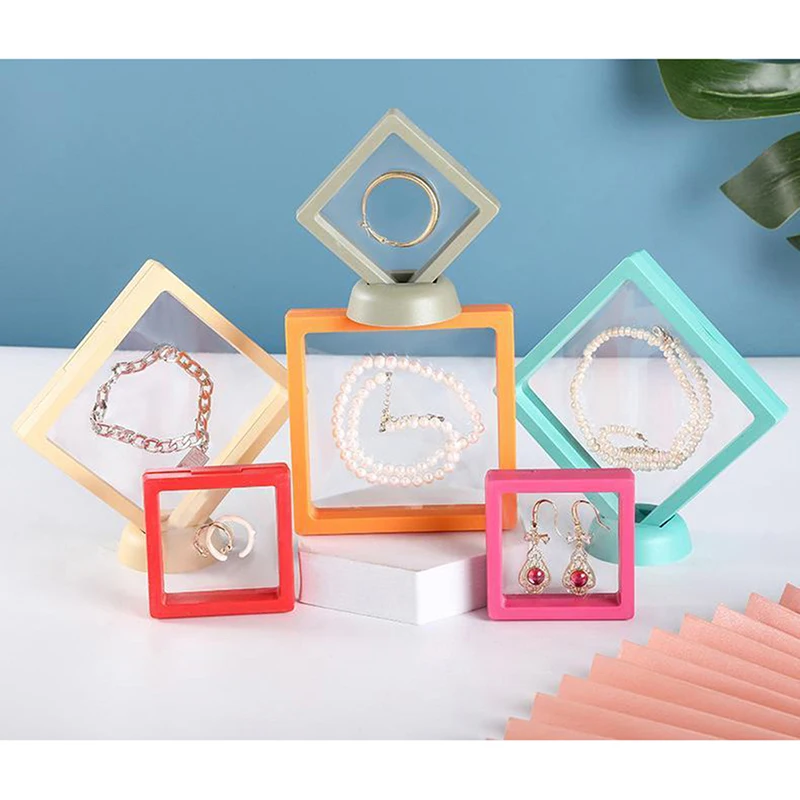 Colorful3DFloatingPictureFrameShadowBoxJewelryDisplayStandRing