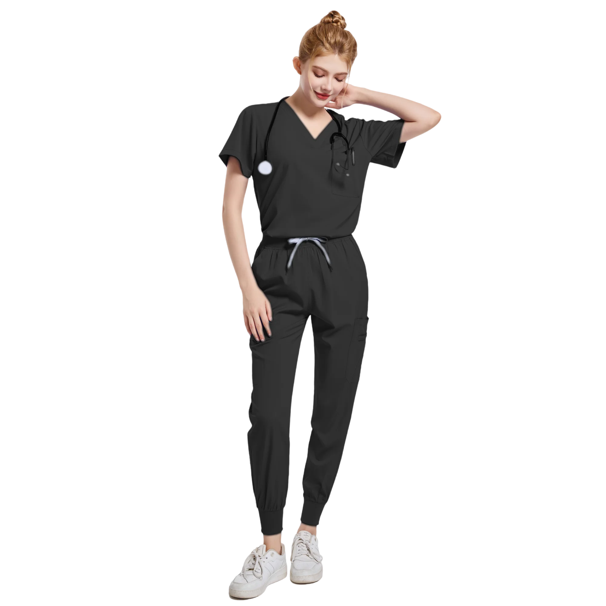 Medical Uniform Spa Uniforms Women Scrubs Jogger Set Medical Uniforms Scrub Top + Pants Lab Coat Nurse Uniform Blouse Medicale Femme Work Wears
