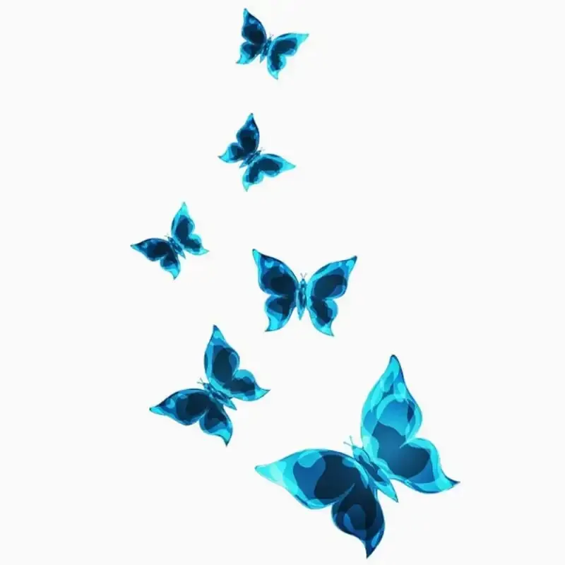 Luminous Switch Stickers 6PC Blue Small Butterfly for Bedroom Living Room