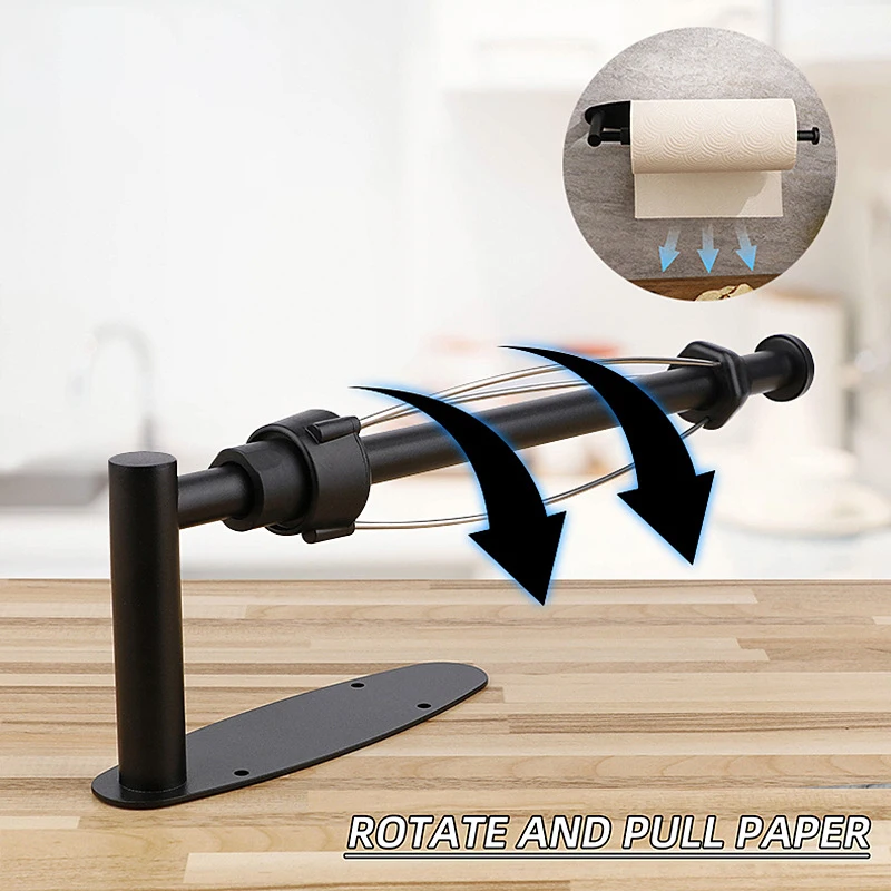 

Kitchen Roll Paper Holder with Damping Effect Bath Toilet Paper Holder Wall Mounted Stainless Steel Paper Rack Bath Hardware