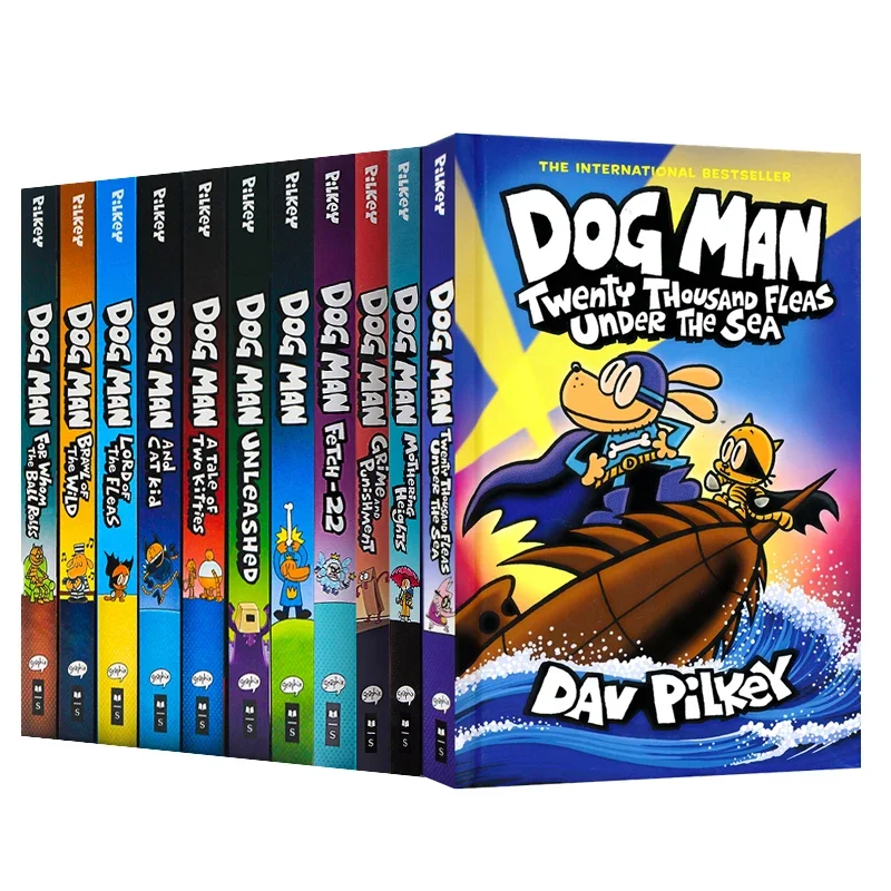 

10 Books/set Mothering Heights (Dog Man): The Laugh-Out-Loud, Blockbusting Full-Colour Graphic Novel International Author Dav Pi