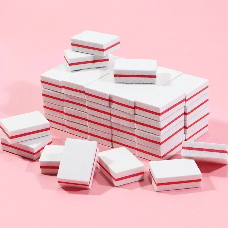 10-100Pcs 미니 버핑 샌딩 파일 블록 페디큐어 매니큐어 케어 네일 아트 버퍼 폴란드어 매니큐어 페디큐어 네일 파일 도구