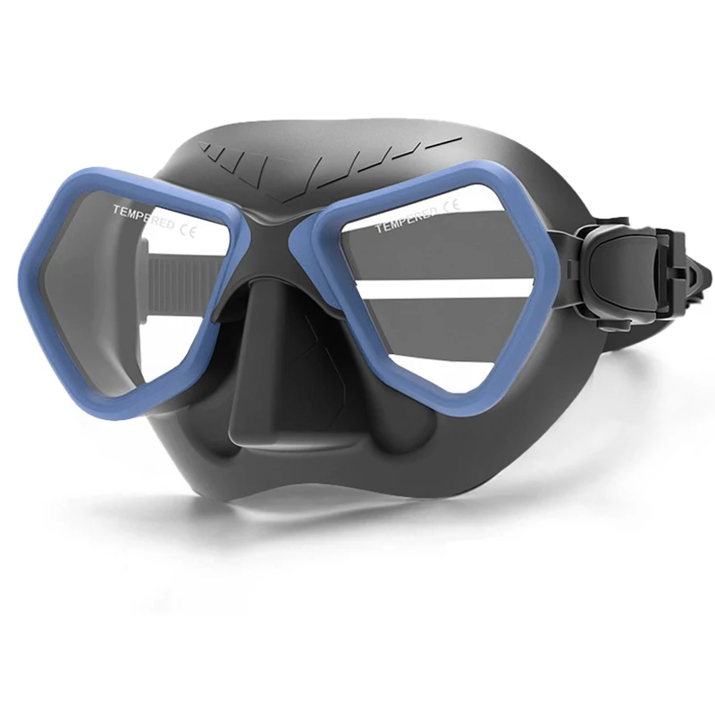 전문 다이빙 거울, 프리 다이빙, 딥 다이빙, 방수 및 안개 방지 실리콘 마스크, 강화 유리, 저용량 사냥