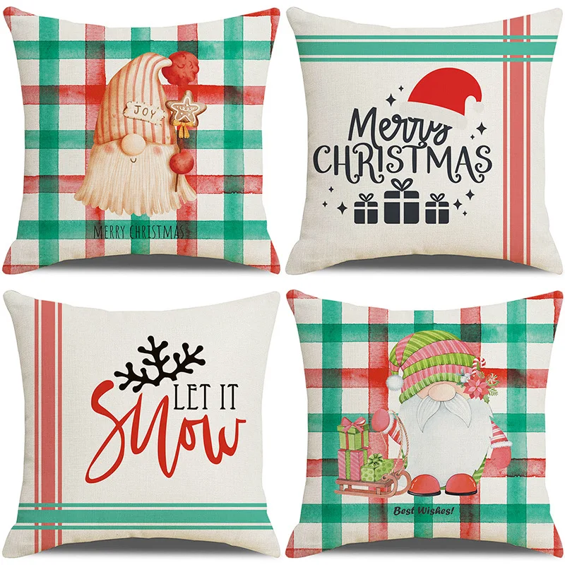 

Christmas Pillowcase Cushion Cover Ornaments Christmas Decoration For Home Cristmas Decor New Year Gift 2023 Xmas Natal 45*45CM