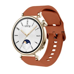 18mm Colorful Silicone Buckle Band for Watch5 42mm GT4 41mm (Mocha Brown)
