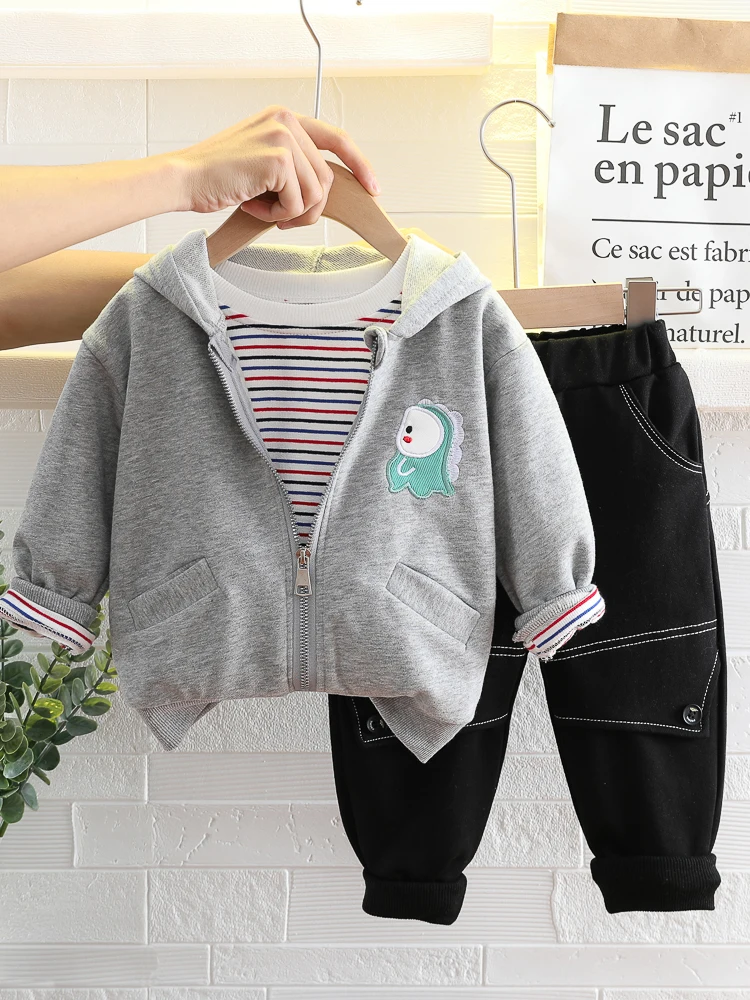 

XRT-Baby Clothes Toddler Boy Clothes-0-5 Years Old Autumn long-Sleeved Longs Suit Baby Printed Shirt Three-Piece Suit