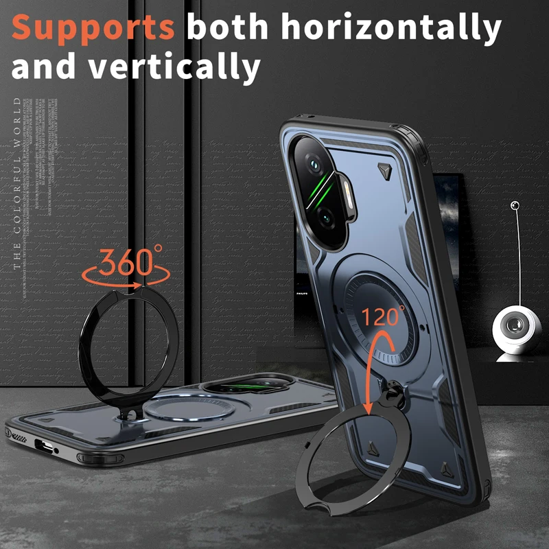 360° Rotating Stand with Magnetic Drop-Proof Cover