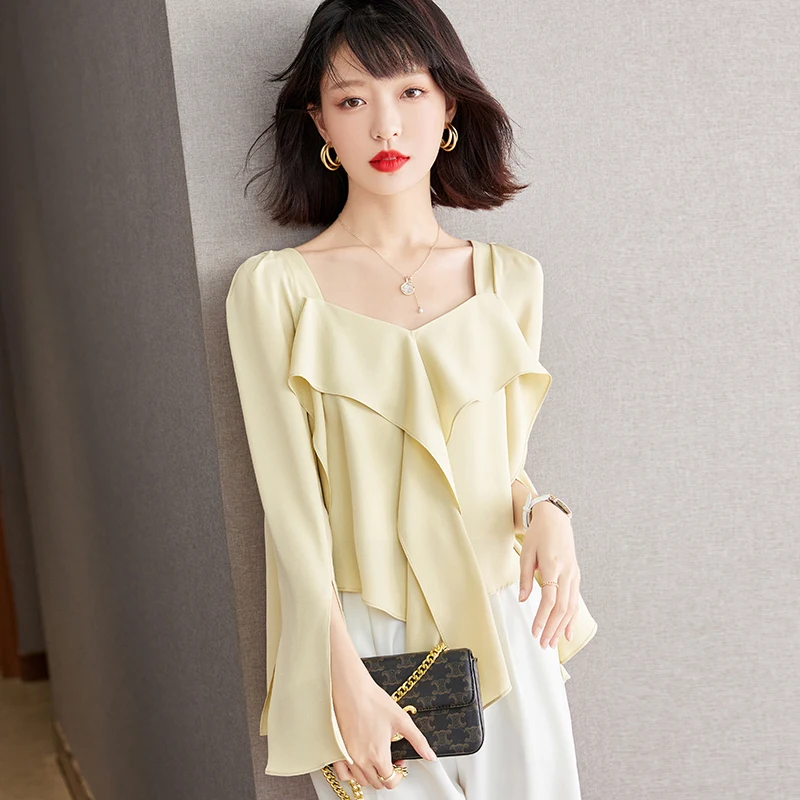 

Korean Fashion Ladies Shirts Blouse Women Tops Female Woman Pullover Shirt Girls Casual Long Sleeve Blouse BPy8131
