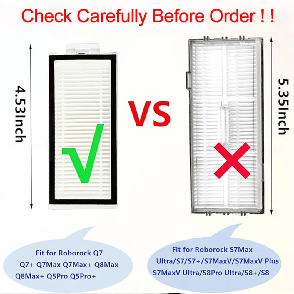 Description Picture 2 of itemReplacement Parts For Roborock Q7 Max Q7 Max+T8 Q5 Pro Series Cleaning Vacuum Accessories washable Filter Hepa