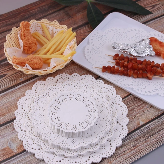 50pcs White Lace Paper Doilies Placemats DIY Box Packaging Gift