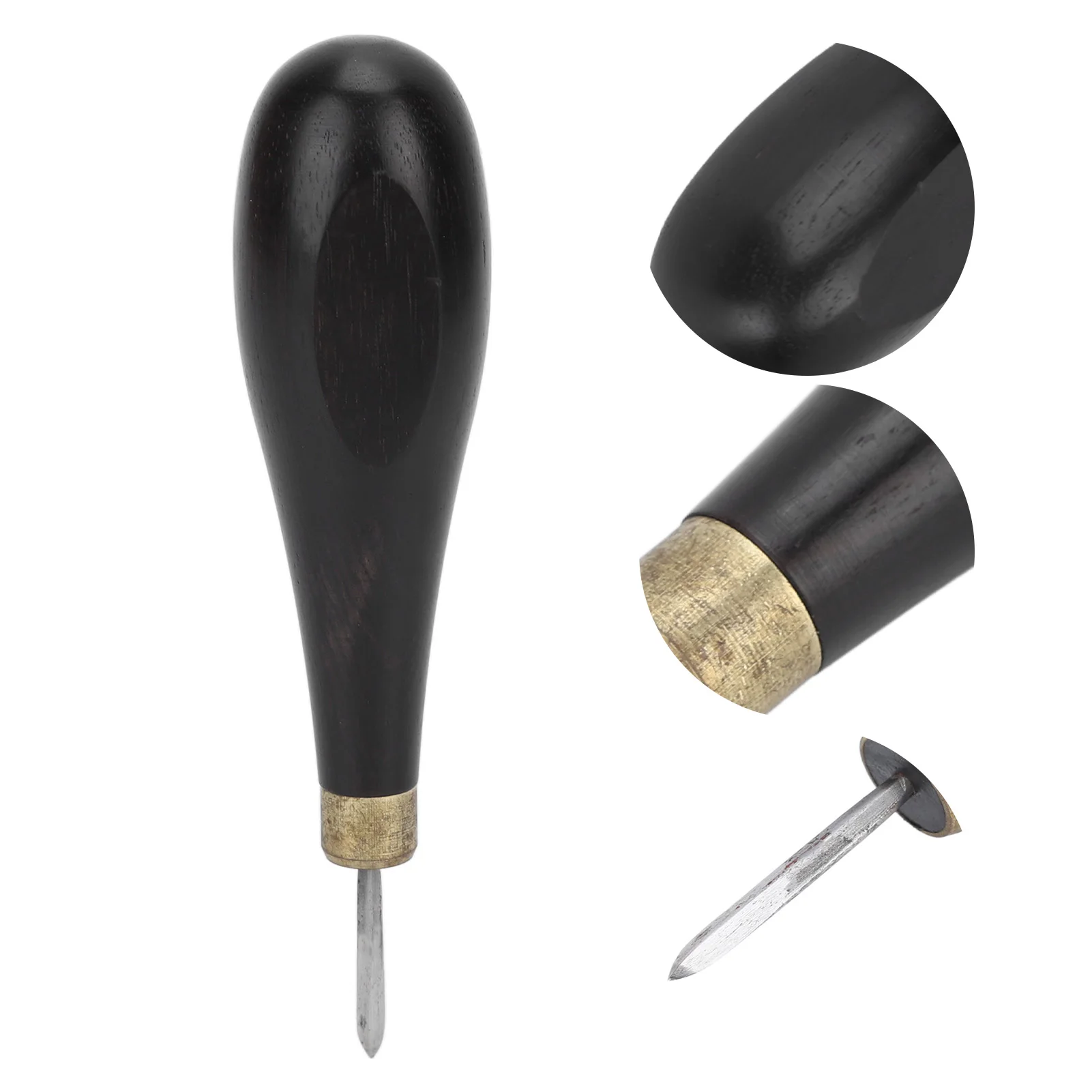 마름모 송곳 5mm/6mm 전문 마호가니 손잡이 샌들 나무 가죽 다이아몬드 송곳 손으로 만든 봉제 가죽 도구