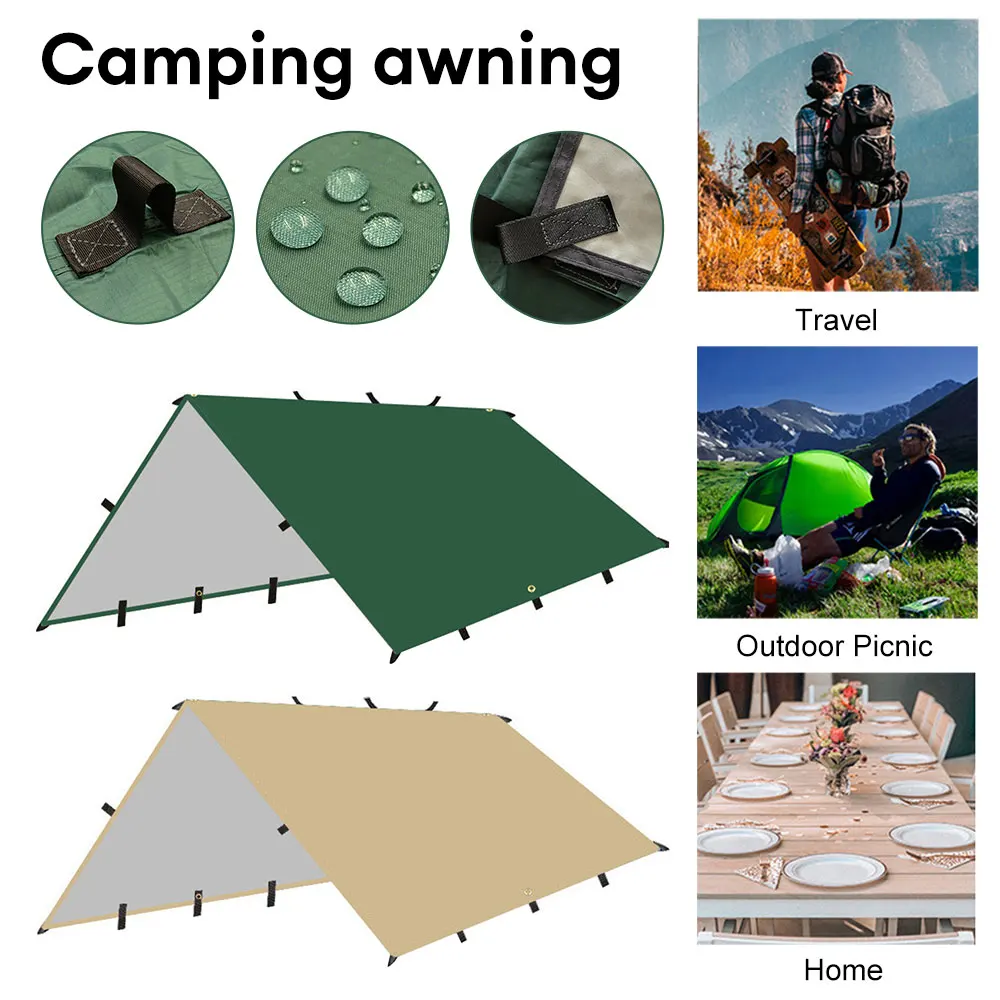 

3x3m 4x3m Hang Points Tent Tarp Survival Sun Shelter Shade Canopy Outdoor Backpacking Waterproof Camping Awning SunShade