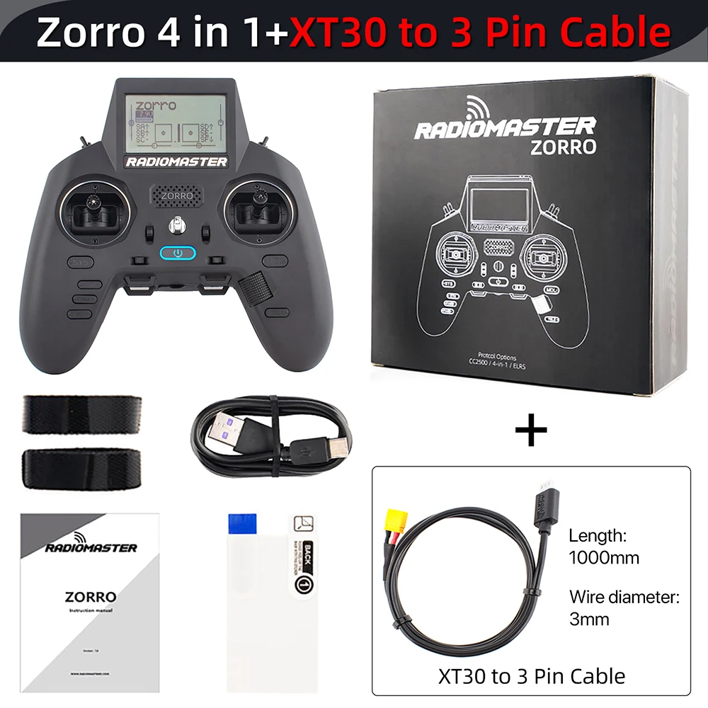 RADIOMASTER ZORRO ELRS 4-in-1 コントローラー RadioMaster Zorro 2.4 GHZ RC Controller ELRS CC2500 JP4IN1