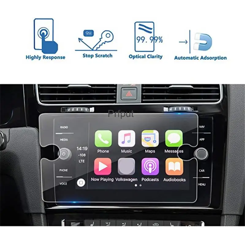 Screen Protector Film 8 Inch Tempered Glass For Volkswagen VW Golf7/GTI/GTE/GTD8