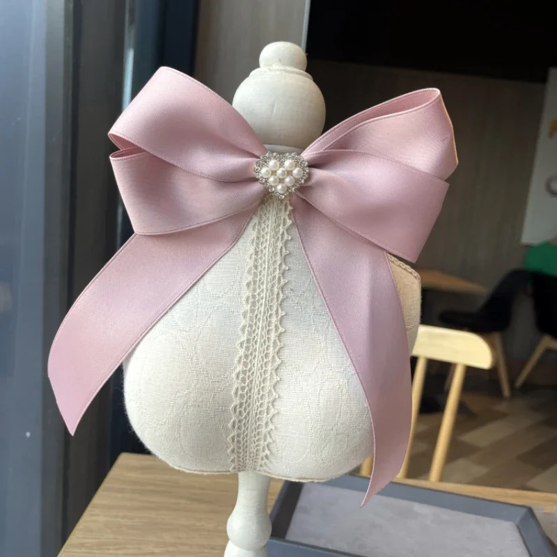 여성용 레트로 원단 활 타이 크리스탈 진주 꽃 브로치, 대학 스타일 셔츠 칼라 핀 넥타이, 한국 패션 주얼리 선물