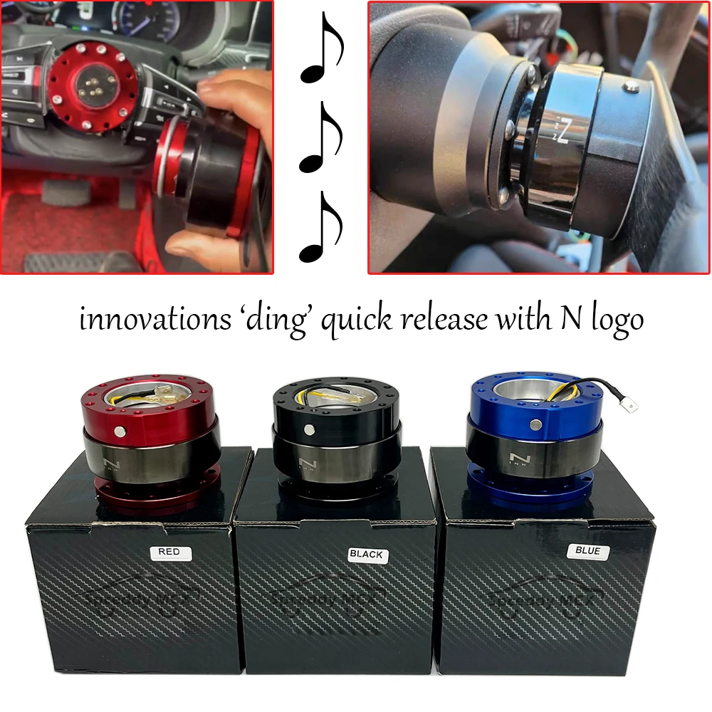 Car Sport Steering Wheel Jdm Logo Ding Sound Quick Release Hub Adapter